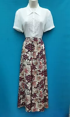 £6.99 • Buy Gathered Skirt,50's,60's,70's,80's Vintage Style,cotton Traders,floral,size 24