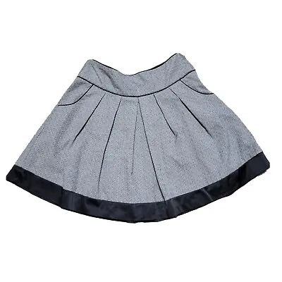 Maurices Mini Circle Skirt Pleated Gray Black Bottoms Womens Size Small • $9.07