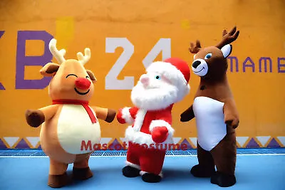 Inflatable Christmas Snowman Mascot Dolls Costumes Clothes Xmas Party Dress • $429.63