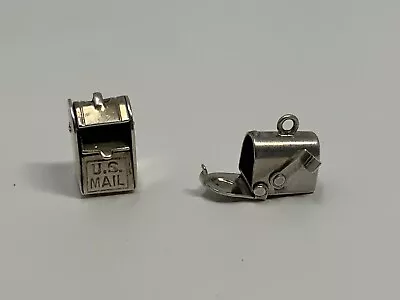 2 Vintage 925 Sterling Silver Articulated Mailbox Pendant Bracelet Charm 3.1g • $22