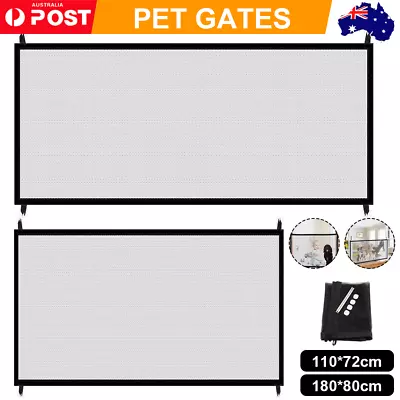 Dog Pet Mesh Gate Pets Barrier Baby Kid Safety Fence Outdoor Retractable Guard • $12.30