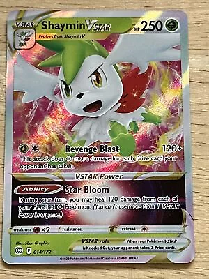 $5.49 • Buy Shaymin Vstar - 014/172 - Ultra Rare - Brilliant Stars - NM/M - Pokemon Card