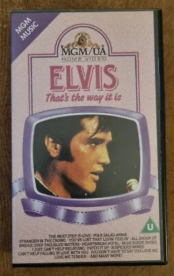 Elvis Presley VHS PAL Video Tape Thats The Way It Is MGM Music Cert U • £3.99