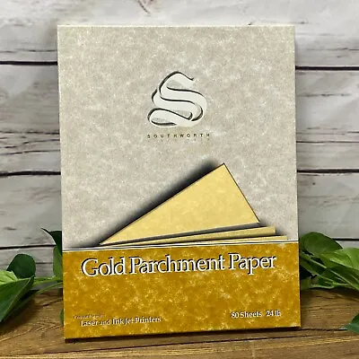 Southworth Gold Parchment Paper 24 Lb 8 1/2 X 11 Laser And Ink Jet Printer 80 Sh • $28