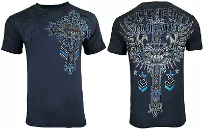 Xtreme Couture By Affliction Men's T-shirt Iron Work Cross Wings S-4XL • $26.95