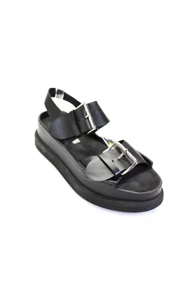 Stella McCartney Womens Double Strap Platform Sandals Black Vegan Size 39 • $62.99