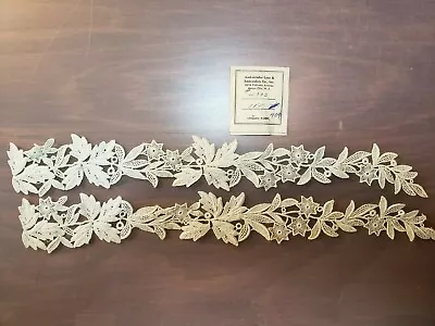 Vintage Schiffli Venice Lace Floral Motifs - Ivory Cotton - Bridal Appliques • $15