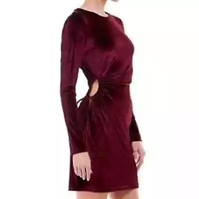 SPEECHLESS Sz M Red Burgundy Velvet Cutout  Long Sleeve Bodycon Dress NWT B76 • $23.80