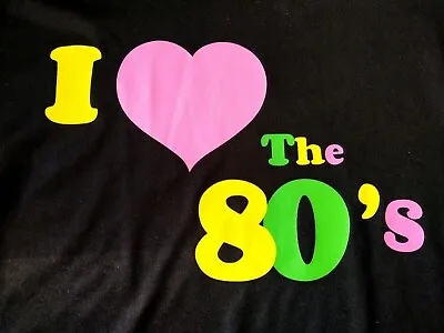 I Heart The 80s I Love The 80s Black Short Sleeve Shirt Womens Size Small/Medium • $4.50