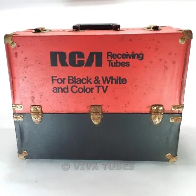 Small Red & Black RCA Vintage Radio TV Vacuum Tube Valve Caddy Carrying Case • $64.95