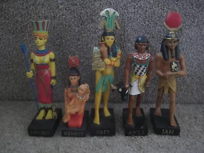 5 Ancient Egyptian God Figures/Models Iah Hemsut Anti Hapy & Anukis • £12.99