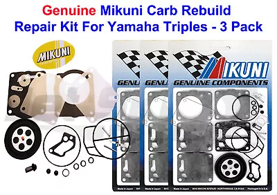 3 Pack Genuine Mikuni Carb Carburetor Rebuild Kit Yamaha Wave Raider Venture • $148.95