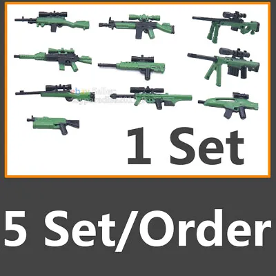 Military Weapon Machine Gun Rifle Pistol Building Blocks Toy DIY Set Lot Green • $14.57