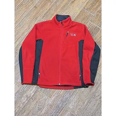 Mountain Hardwear Jacket Mens Large Red Fuzzy High Pile Monkey Fleece Staining • $44.70