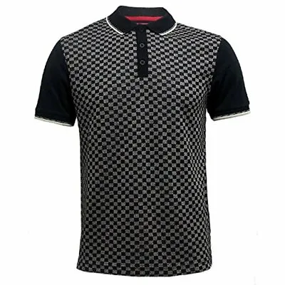 Men's Merc Polo T-Shirt Mod Retro Black Size: Small Woking Pique • £39.99