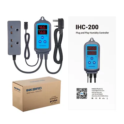 Humidity Controller Humidistat IHC-200 Wet Dry Control Greenhouse Fan Outlet UK • £34.99