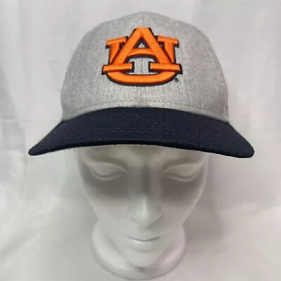 New Era Auburn Tigers Gray Navy Blue Fitted Hat Adult Size 7 • $10.29