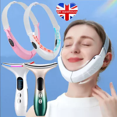 Beauty EMS V-Face Shaping Massager Face Lifting Removal Double Chin Anti-Aging • £6.95