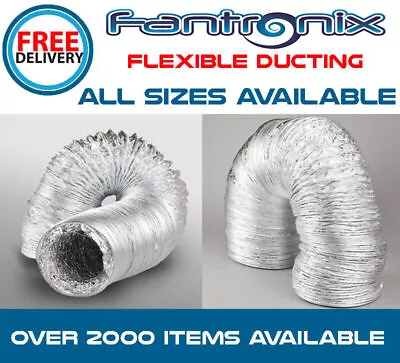 Aluminium Flexible Foil Ducting Fan Filter 4  5  6  8  10  12  Inch 10m • £11.74