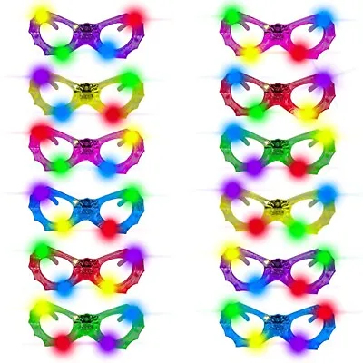 12 Light-Up Glasses Kids Spider Web LED Shades Flashing Blinking Party Favor Toy • $13.99
