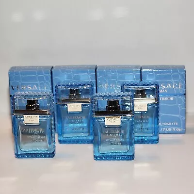 VERSACE Man EAU FRAICHE Cologne Mini 0.17 Oz (5ml) EDT Splash For Men Pack Of 4 • $23.95