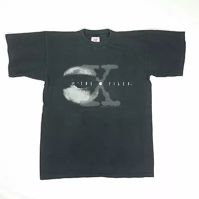Vtg 1995 The X-Files Eye T-Shirt L Single Stitch Black Faded Worn T-America • $69