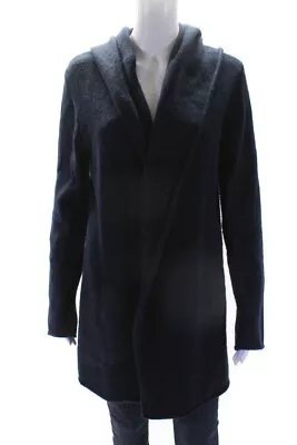 Vince Womens Navy Blue Wool Hooded Open Front Cardigan Sweater Top Size M • $52.45