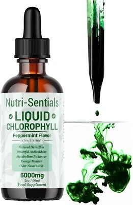 £13.95 • Buy Chlorophyll Liquid Drops Energy Water Organic Supply High Strength 6000mg 60ml