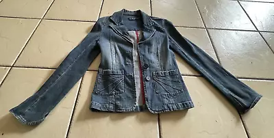 Love Your Denim Women's Blue Denim Jacket Stretch Button Up 98% Cotton  Size 6 • $25