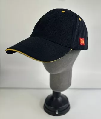 Mcdonalds Hat Adult Strapback Black 5 Panel Baseball Cap Employee Uniform • $12.32