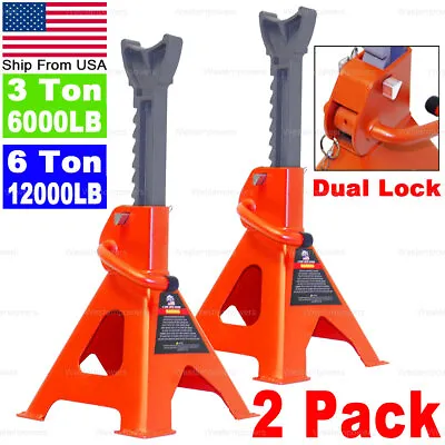 3T / 6T Heavy Duty Jack Stands With Dual Locking For Car Truck Tire Change Lift • $52.68
