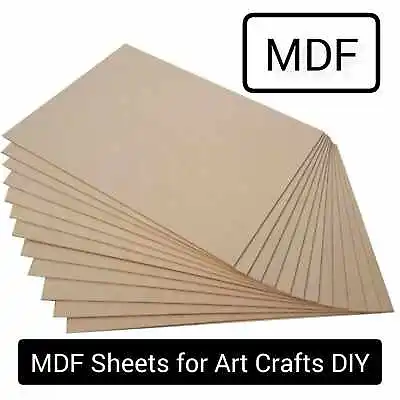 MDF A2 A3 A4 A5 Sheet Crafts Laser CNC Pyrography Medium Density Fibreboard • £4.89