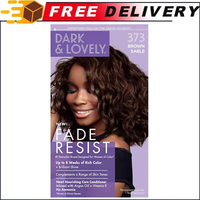 Dark & Lovely Fade Resist Rich Conditioning Hair Color Brown Sable 373 • $10.63