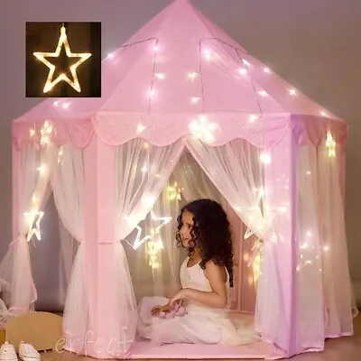 £8.99 • Buy Children Kids Play Tent Fairy Princess Girls Hexagon Playhouse House W/ Light UK
