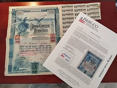 Mexico 1903 Blueberry Banco Central Mexicano $ 2500 Pesos Coupons Pass Co Bond • $1850