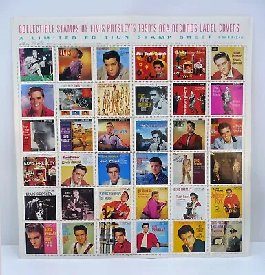 Collectible Stamps Sheet Of Elvis Presley’s 1950’s RCA Records Label Covers • $19.95