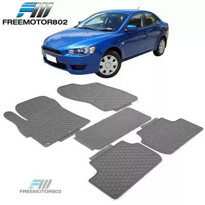 Fits 08-17 Mitsubishi Lancer Latex Floor Mats Gray All Weather Carpets Liner 5PC • $45.99