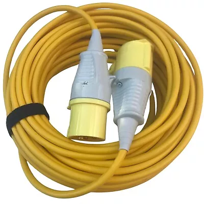 110V 14m Yellow Extension Lead Hook Up 32A Plug & Socket UK Made • £28