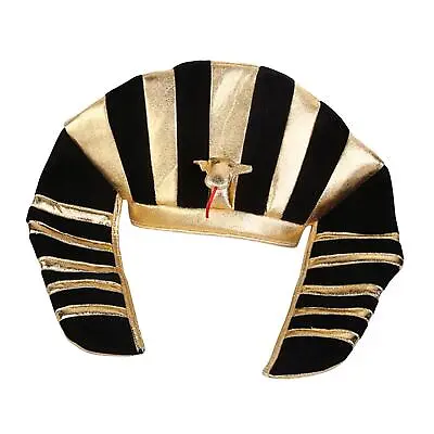 Pharaoh Hat Halloween Egyptian Costume Headpiece Pharaoh Headdress Versatile • £7.82