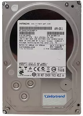 Hitachi HUA722020ALA330 3.5  SATA 2TB Hard Drive 100% Health Price Inc VAT • £21.99