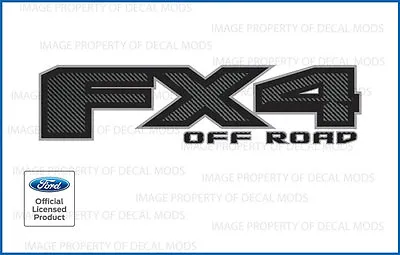 $39.09 • Buy 2 - 2017 Ford F250 F350 FX4 Off Road Decals Stickers FCFB Carbon Fiber Black
