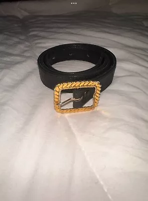 Chanel Black Leather Belt • $289