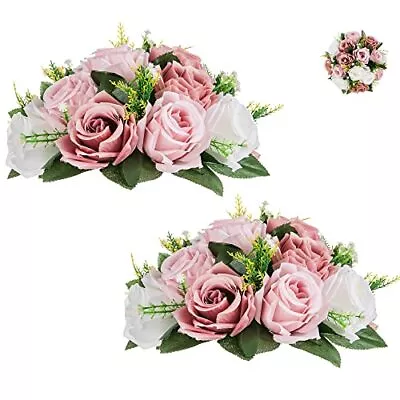 Flower Ball Centerpieces For Table 2 Pcs Fake Dusty Rose Flowers Vintages Pin... • $30.65