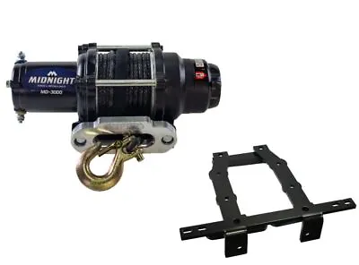 Viper 50 Ft Midnight Winch 3000 Lb Black W/ Mount For Honda Foreman 500 2012-13 • $209.98