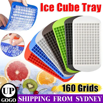 160 Grids Mini Ice Cube Tray Small Cubes Silicone Ice Cube Maker Mold Container • $4.95