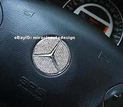 Crystal Steering Wheel Star Logo Inserts For Mercedes W204 W203 W210 W209 W211 • $55