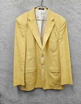Linen Lites Men Suit 44 Yellow Poly Blend Single Breasted Classic Fit Blazer • $38.69