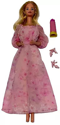 Vintage Kissing Barbie Doll 1978 Pink Floral Dress #2597 Mattel Blonde Blue Eyes • $74.99