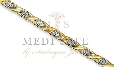 Ladies Titanium/crystal Bio Magnetic Therapy/pain/arthritis Relief/bracelet Gold • £26.99