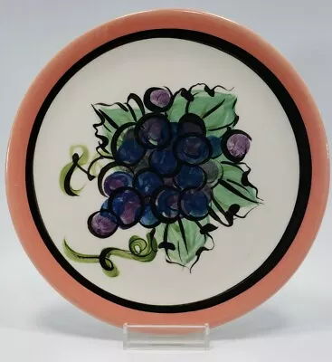 Vicki Carroll Pottery 8  Salad Plate Signed Southern Art C.1995 #12 Grape Design • $9.98